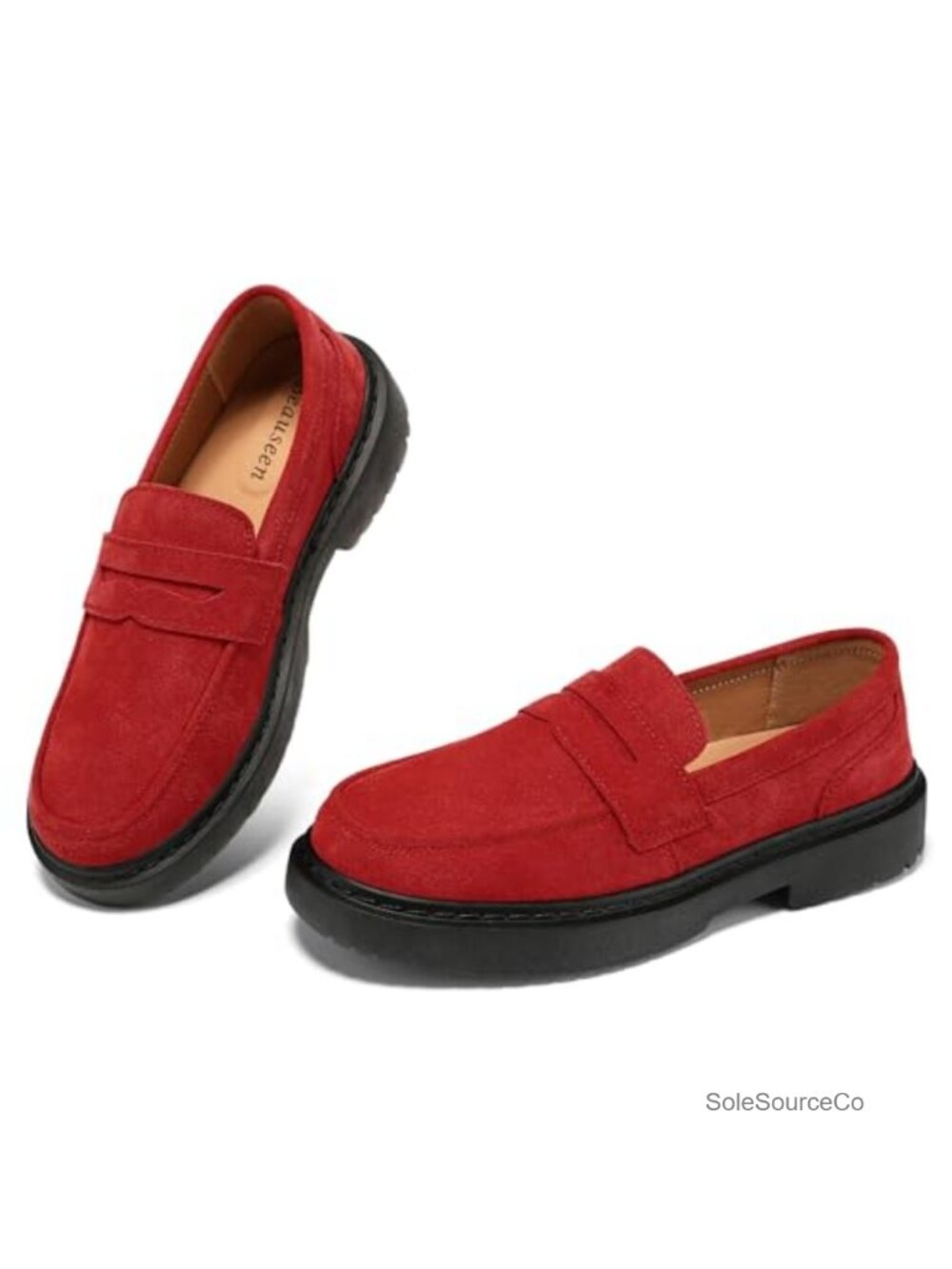 Suede Penny Loafers Lightweight Slip On Comfort Walking Flats